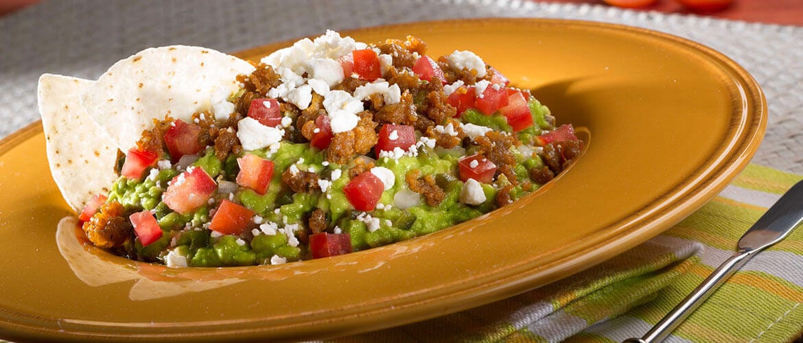 Toluca Guac with Chorizo & Chiles Toreados
