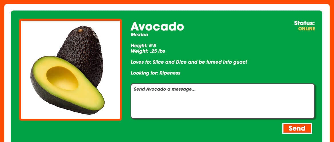 An Avocado Dating Profile