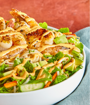Asian Avocado Shrimp Salad Bowl