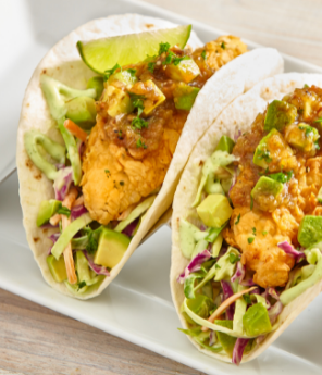 Fried Chicken Avocado Tacos