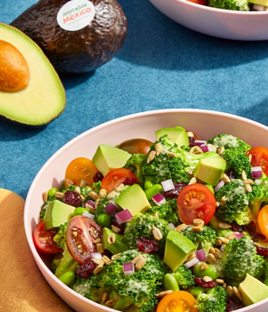 Broccoli Edamame Crunch Salad with Avocado